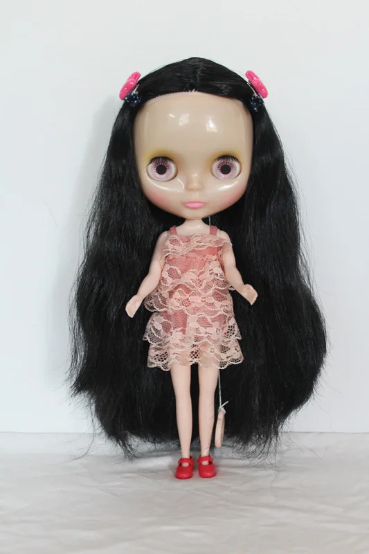 Free Shipping Transparent RBL-199T DIY Nude Blyth doll birthday gift for girl 4 colour big eyes with beautiful Hair cute toy