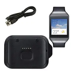 Akıllı izle şarj şarj Dock şarj Cradle Samsung dişli canlı R382 SM-R382 Smartwatch siyah