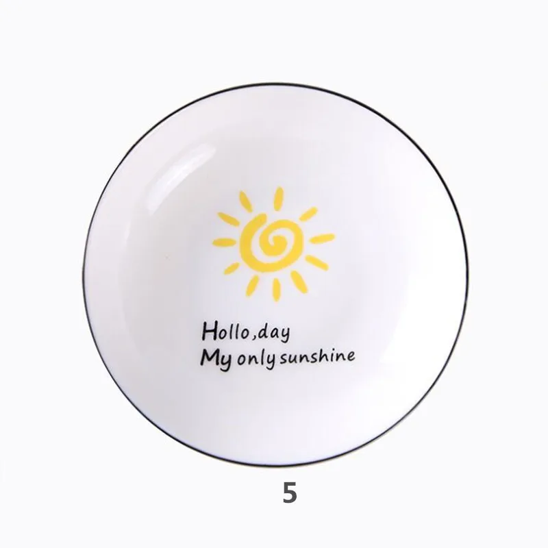 Weather Pattern Ceramics Soy Dish Sauce Vinegar Jam Dishes Kitchen Small Plate Tableware Novelty Gift 10cm