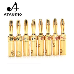 8 sztuk ATAUDIO pozłacane głośniki wtyczka bananowa DIY HiFi złącze typu banana jack Audio złączki kablowe 4mm