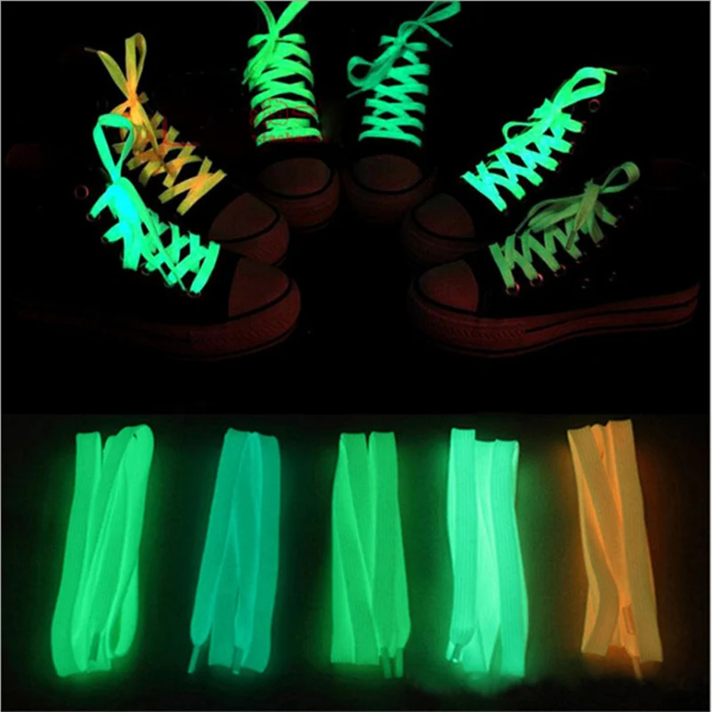 SAILEROAD Fashion 1pair 120cm Glowing Sport Shoelace Toys Glow In The Dark Luminous Shoelaces Cool Toys Gift For Children Kids