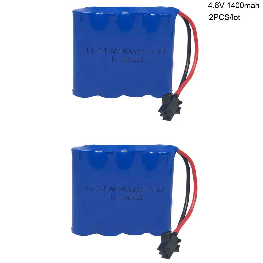 2PCS 1400 V 4.8 mAh Ni Cd Batteria Ricaricabile AA Nicd Batterie SM Connettore 4.8 V 1400 mah batteria per i giocattoli di RC auto giocattolo batteria