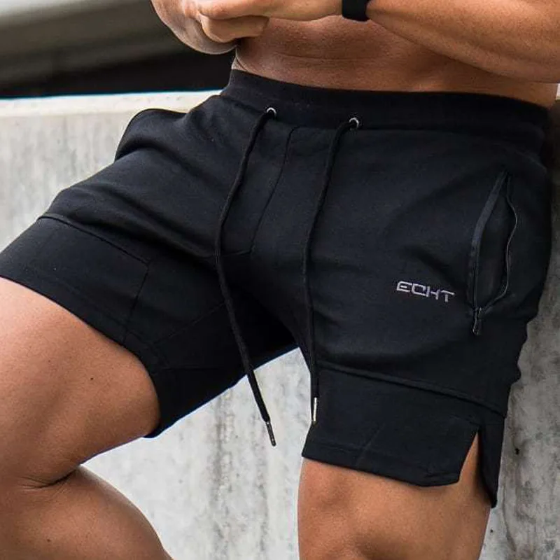 Hetutains-Short de sport en coton pour hommes, pantalon de survêtement, fitness, jogging, gym, décontracté, assassiné, nouveau, 2019