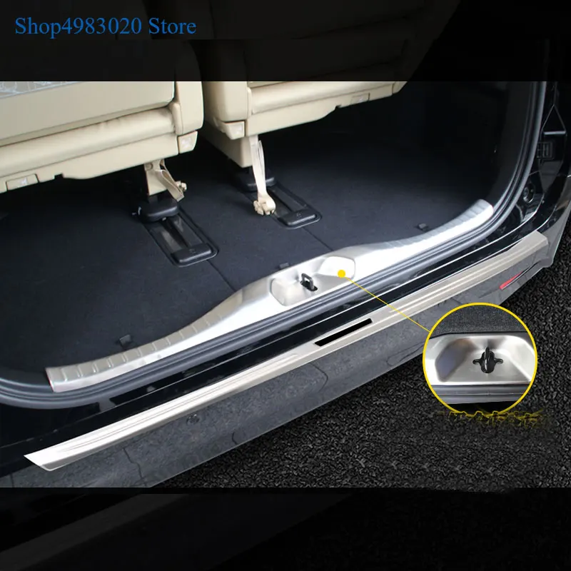 for TOYOTA Alphard 30 series/ VellfireAH30 2015-2019 Rear Box Gate Bumper Door Sill Threshold Scuff Plate Pedal Trim