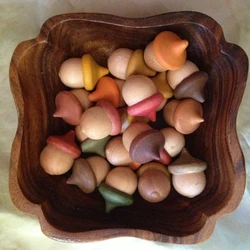 10pcs Novelty Waldorf Acorns DIY Plain Unfinished Wood Cute Kids Fashion Craft Accessories