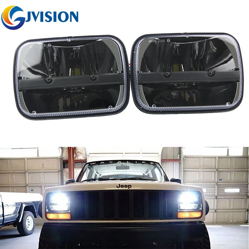 

2PCS 5X7 Inch 40W LED Car Headlight High And Low Dual Beam Square Truck Led Headlights For Jeep Cherokee XJ Headlamp