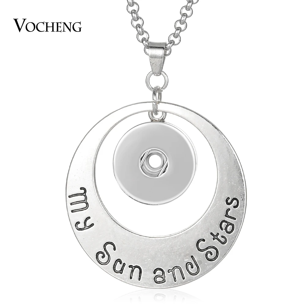 

10 шт./лот Vocheng застежка-Подвеска Ожерелье Ginger Snap Jewelry подходит для 18 мм солнца и звезд с цепочкой из нержавеющей стали NN-649 * 10