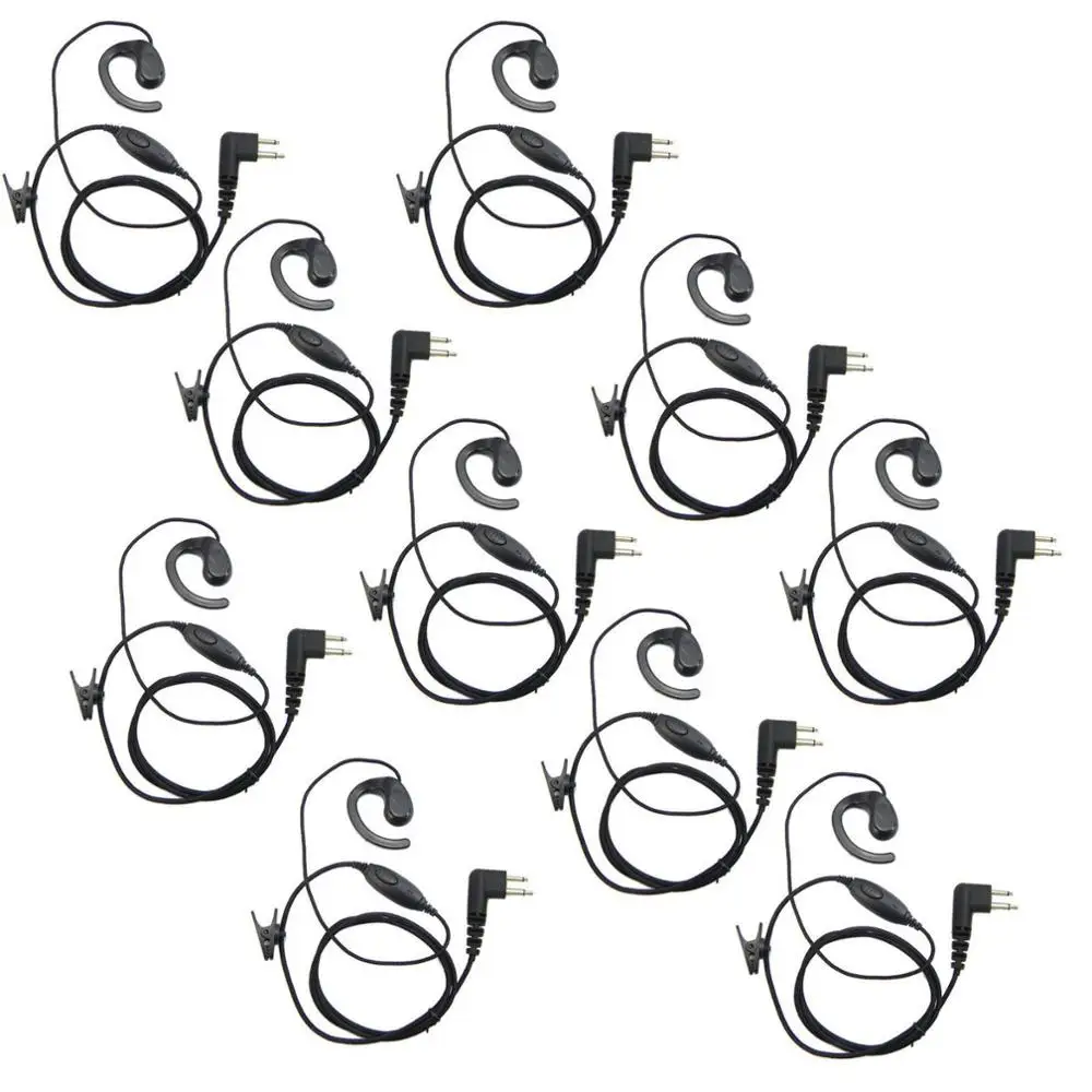 10x 2 Pin Earpiece Headset For Motorola Radio GP300/308 P080/2000 PMR446 XU1100