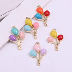 10pcs/lot Cute Ballon Enamel Charms Fit DIY multicolor Drop Oil Alloy Pendant Handmade Earring Bracelet Jewelry AccessoriesYZ121