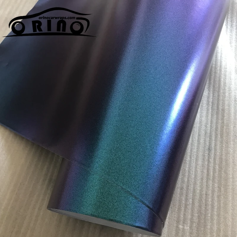 

Matte Chameleon Pearl Glitter Vinyl Sticker Blue To Purple Car Whole Body Wrap Film Metallic Glitter Vinyl Film ORINO 1.52x20M