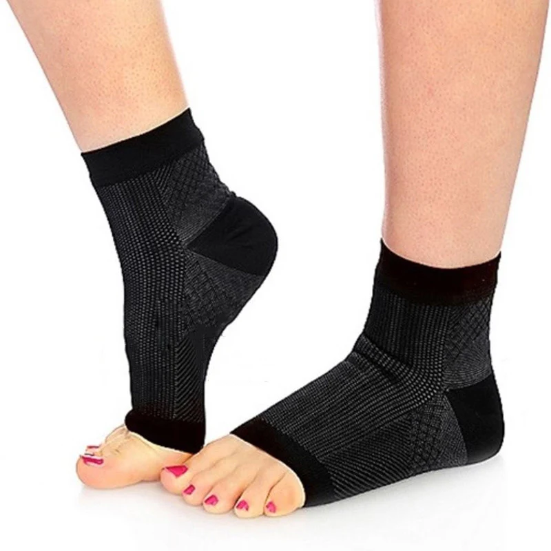 Soft New Fashion Unisex 1 Pair Compression Warm Open Toe Nylon Tight Casual Socks Recovery Socks  Protect Arthritis Heel Socks