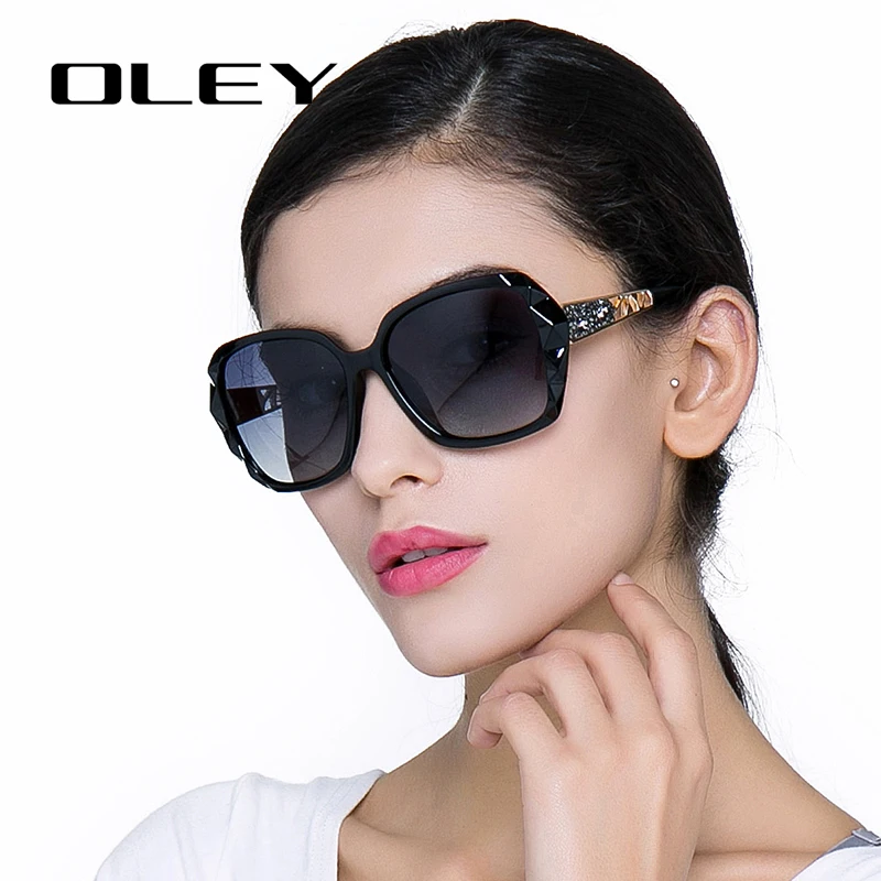 

OLEY Oversized Sunglasses Women Luxury Brand Design Elegant polarized Glasses Female Prismatic spectacles Oculos De Sol mulher