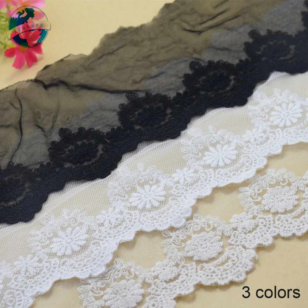 11cm Width Cotton Embroidery Sewing Ribbon Guipure Lace Fabric Trim Warp Knitting DIY Garment Accessories African lace#2940