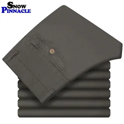 Pants Men Size 29-42 Spring Autumn Straight Pant 100% Cotton 55-120 kg Men Wear Comfortable warm Trousers Male Clothing