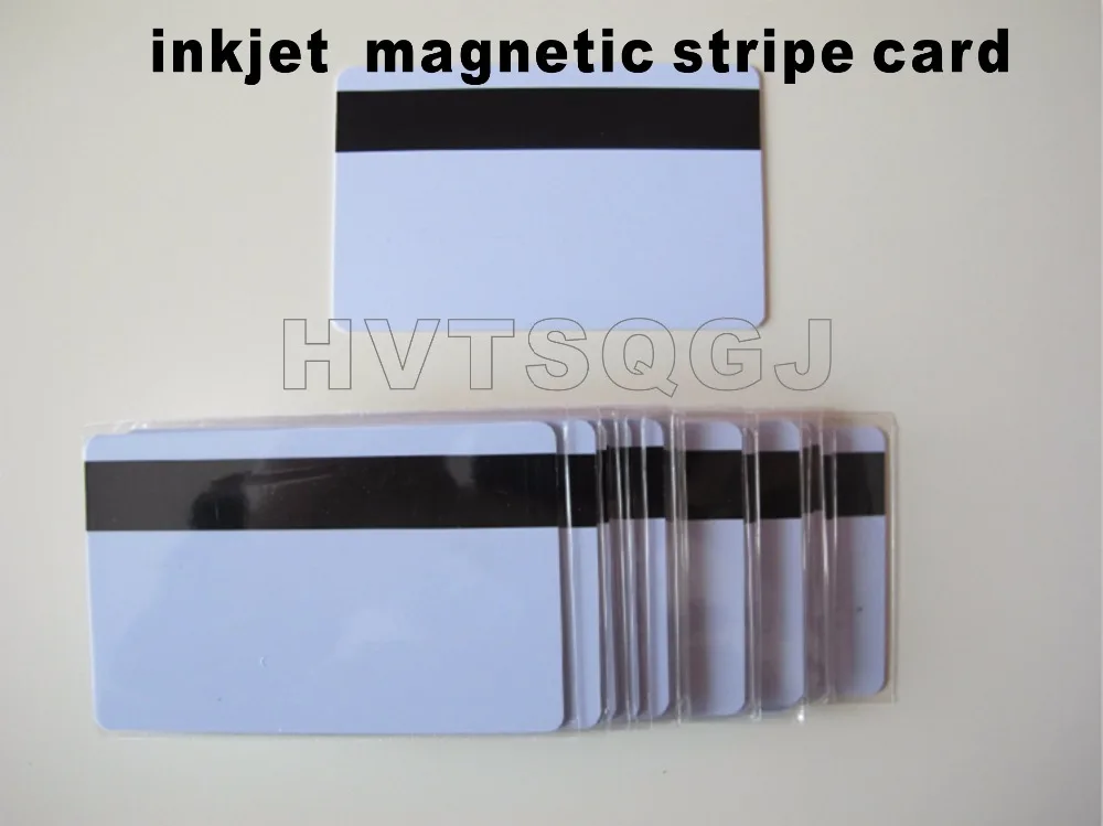 

100pcs free shipping cr80 inkjet printable pvc magnetic strip card Voor Epson En Canon Inkjet Printer Witte Lege Kaart