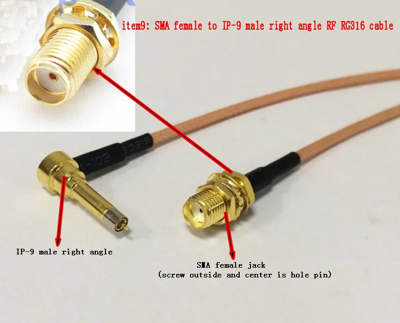 

10pcs New SMA Female Jack Connector Switch MS156 IP-9 Right Angle Convertor RF RG316 coaxial Wholesale Fast Ship 15CM 6" Adapter