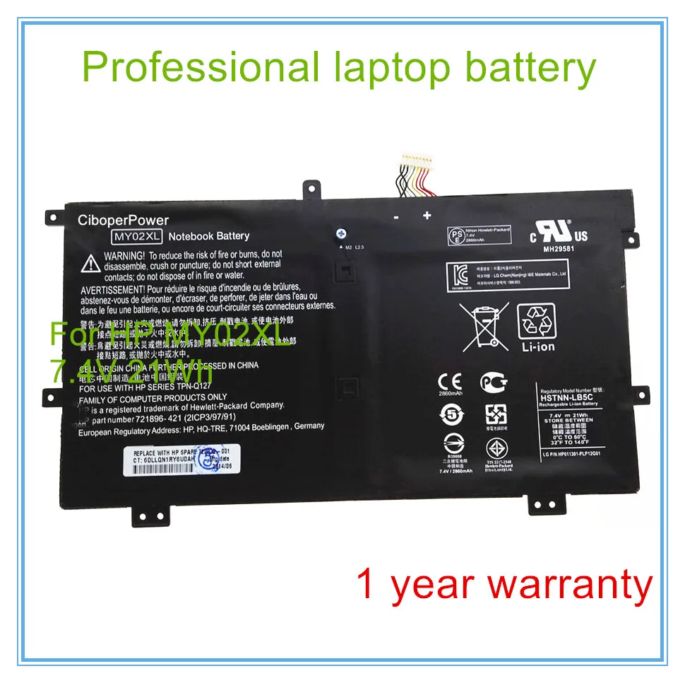 Baterías originales para ordenador portátil, para baterías MY02XL, HSTNN-LB5C, 722232-001, 7,4 V, 21WH