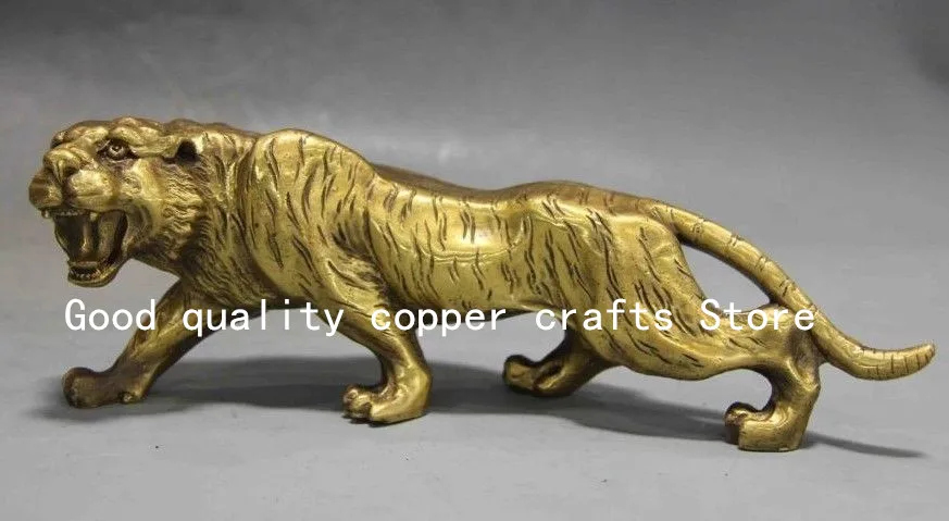 

China collection archaize brass leopard crafts Statue