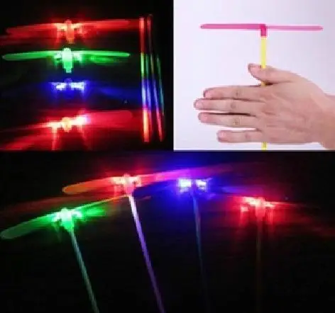 

LED Flashing Flying Dragonfly Toy Plastic Helicopter Boomerang Children Party Christmas favors gift colorful