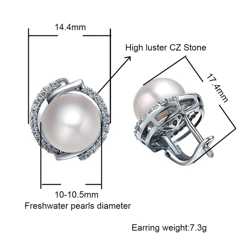 Sinya Guaranty 925 Sterling Silver Jewelry Natural Pearls English Castle Lock Finding Earring for Women Mother