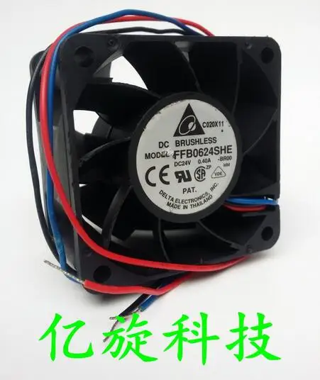 The original Delta 6cm6038 24V0.40A  FFB0624SHE 60*60*38MM 3 line of air cooling fan inverter