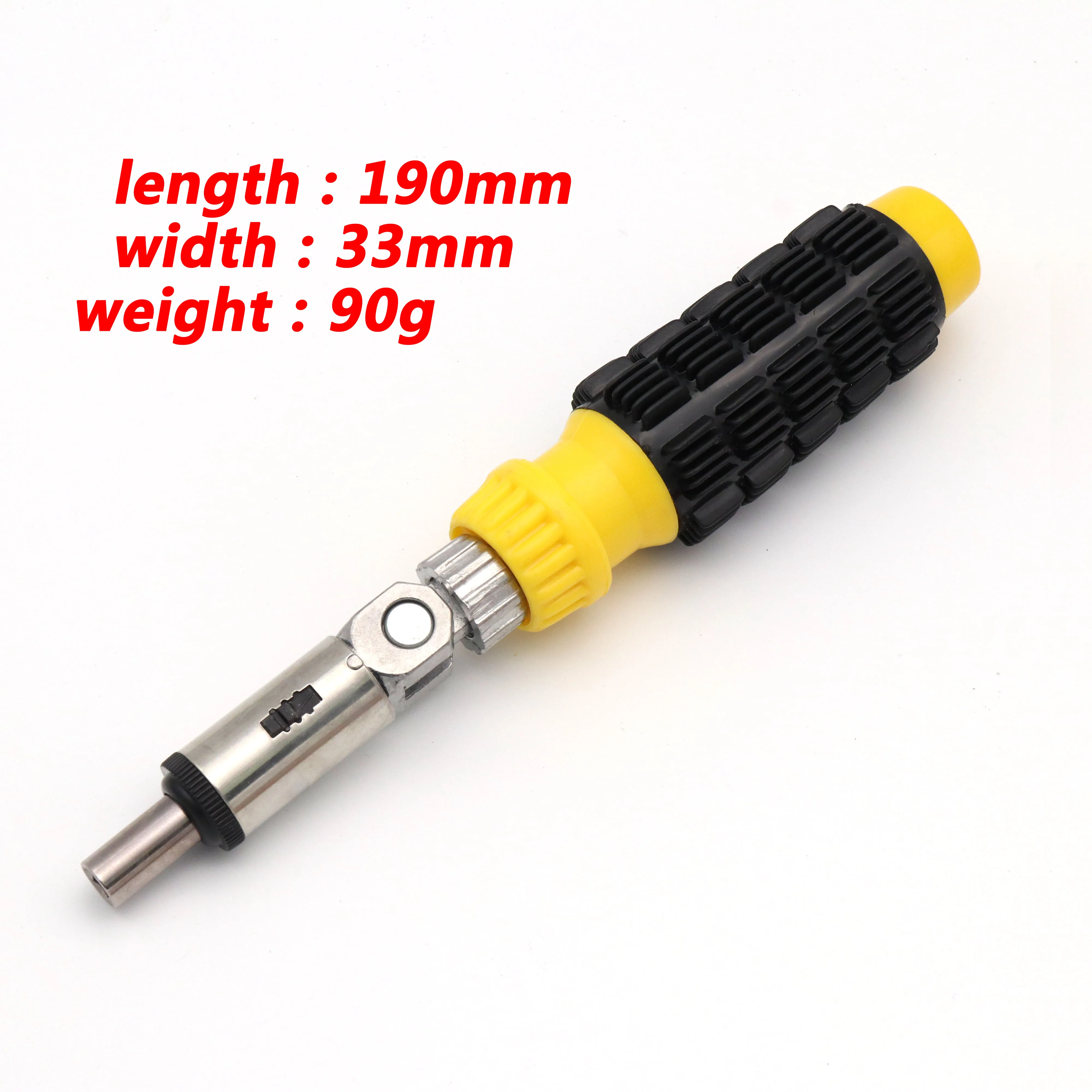 1pcs 6.35mm Screwdriver Multi-functional Ratchet Portable Wrench  1/4 Yellow Handle Hexagonal Screw Driver 180 Degree Switch