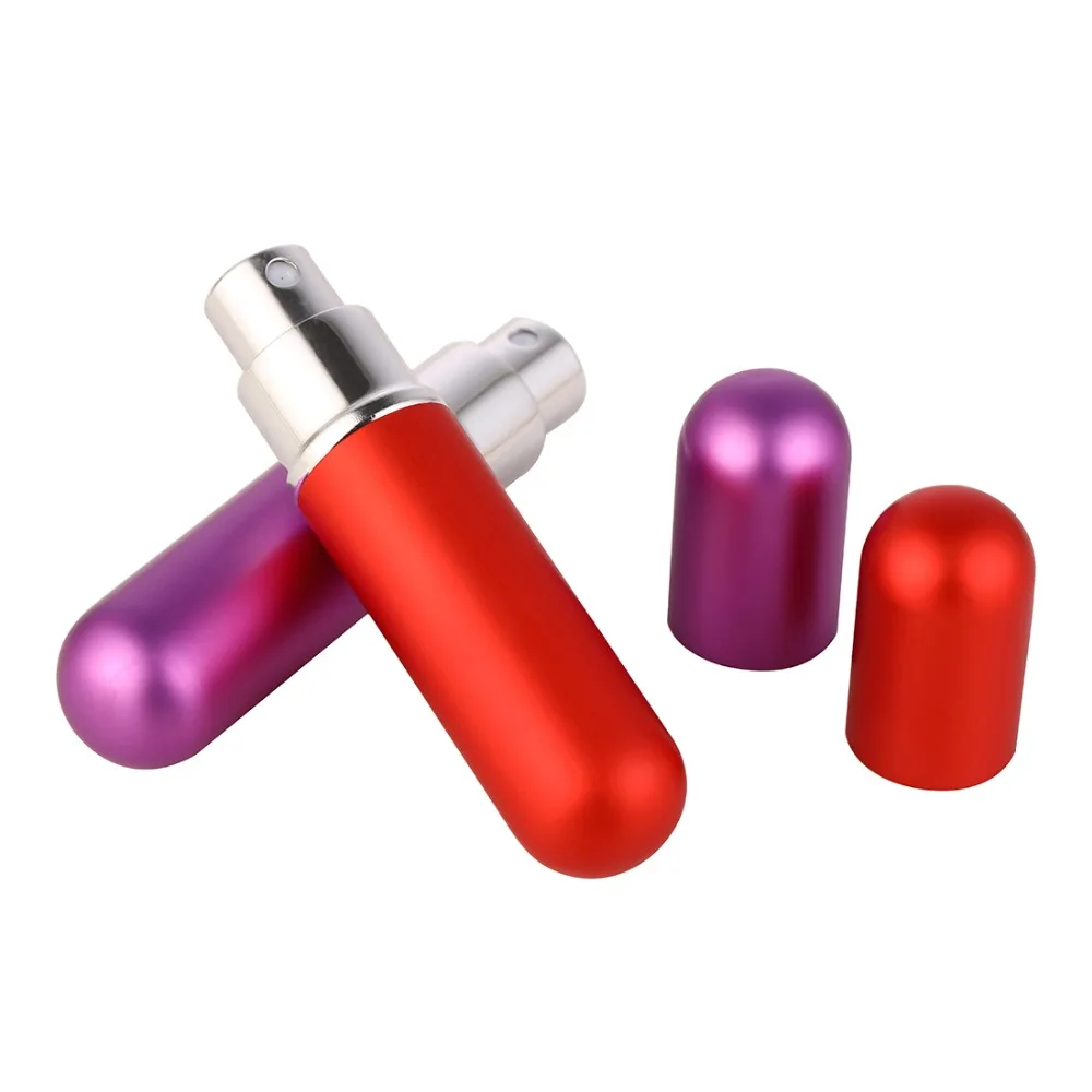 1 adet yeni 5 ml Atomizer seyahat parfüm doldurulabilir sprey boş Mini parfüm şişesi kolay kullanılan alüminyum sprey cam parfüm şişesi