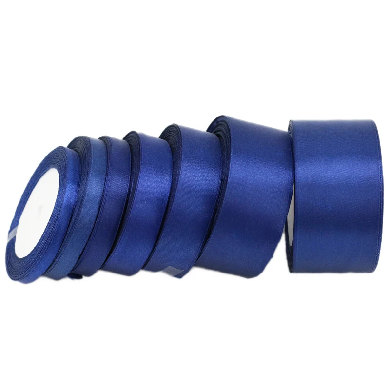 Deep Blue Satin Ribbon Wholesale Gift Wrapping Christmas ribbons