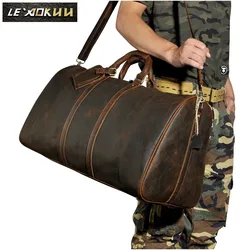 Sac à bagages de voyage en cuir de grande capacité pour hommes, sac fourre-tout original, messager initié, valise de créateur, mode masculine, 3264