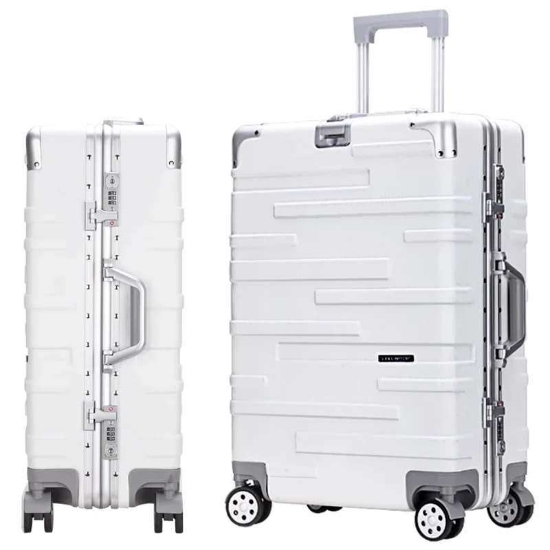 New Trend 24 26 Inch Rolling Luggage Aluminium Frame Trolley Solid Travel Bag 20 29 Women Boarding Bag Carry On Suitcases Trunk