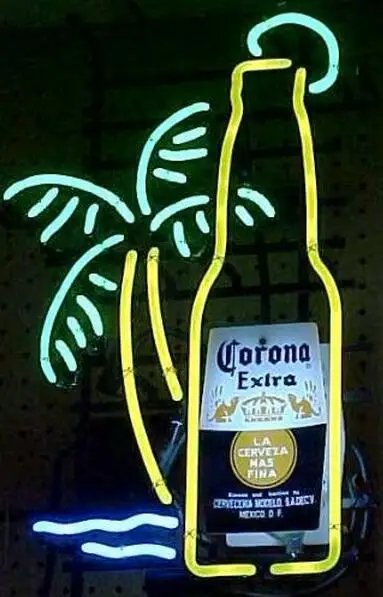 

Corona bottle Palm Tree Glass Neon Light Sign Beer Bar