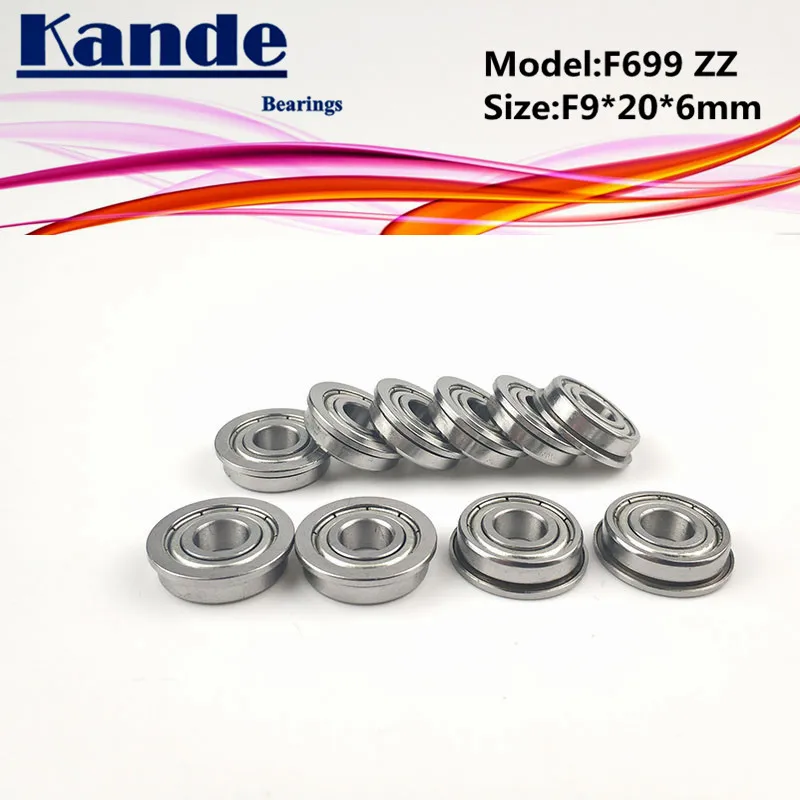 

Kande Bearings F699ZZ 10pcs ABEC-1 F699 ZZ F699-2Z Miniature Deep Groove Ball Bearing F9*20*6mm 699 F699