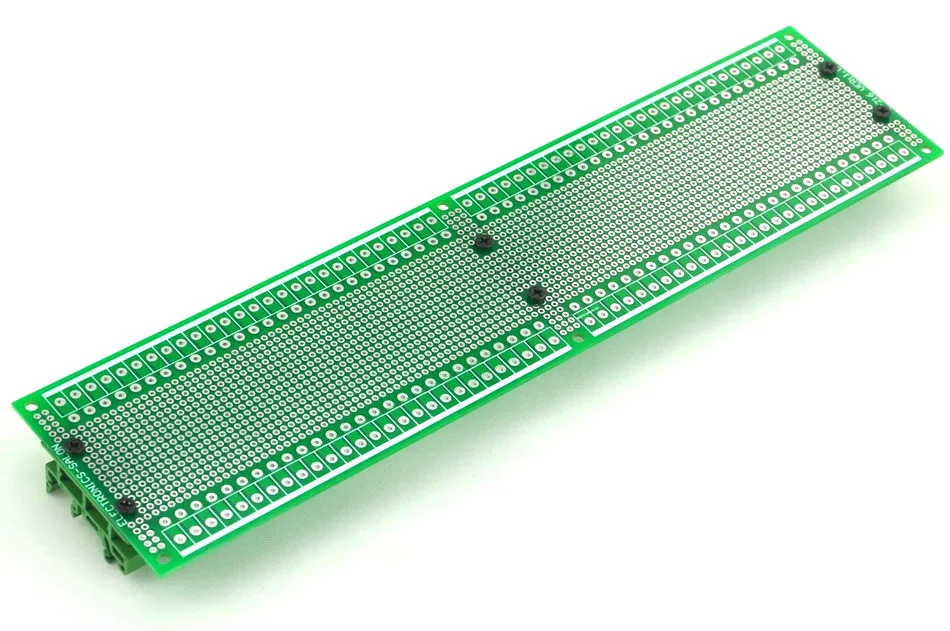 

Prototype PCB with DIN Rail Adapter, 296 x 72mm, for DIN Rail Projects DIY