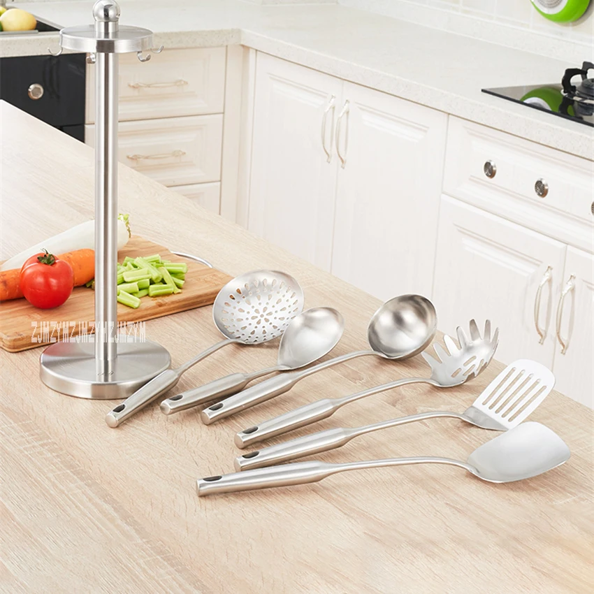 BY-GJ03 Kitchen Rotary Rack Stainless Steel Holder Spoon Shovel Hanger Rotating Storage Shelf Cooking Tools Organizer Plate Tack