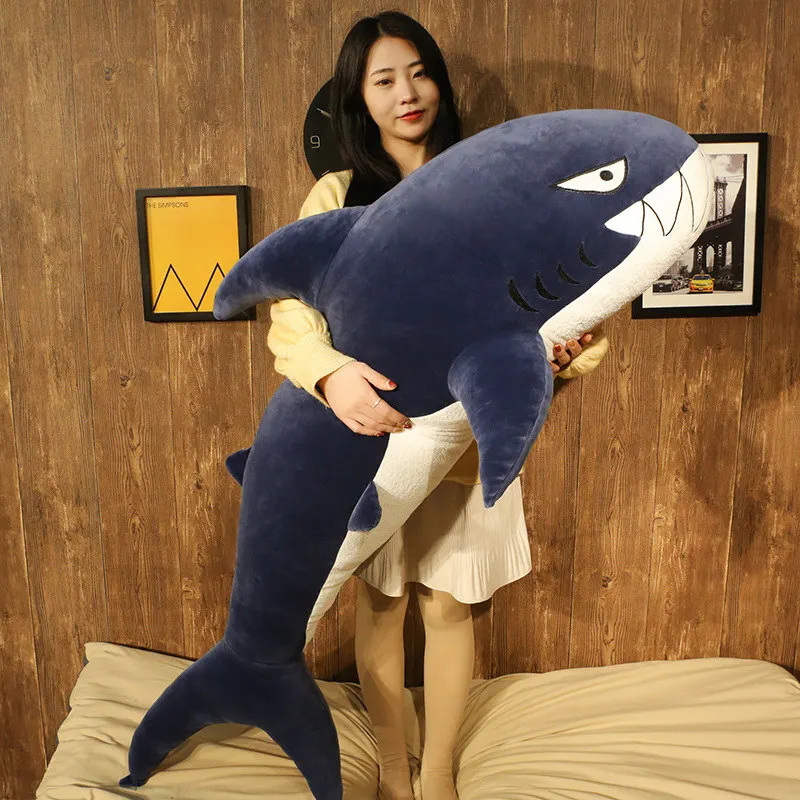 

60/80/100/120cm Shark Plush Toys Stuffed Toy Shark Kids Children Toys Boys Cushion Girls Animal Reading Pillow for Birthday Gift