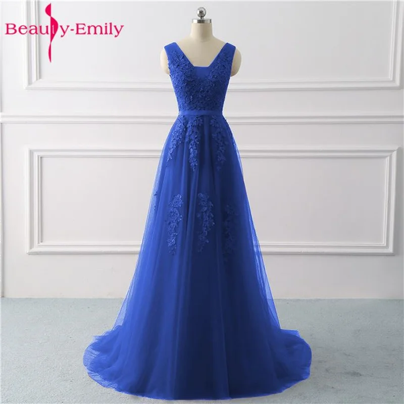 

Beauty-Emily Embroidery Lace Pretty Evening Dresses Long 2023 Women Dress Tulle Party Gown Prom Plus Size Vestidos De Fiesta