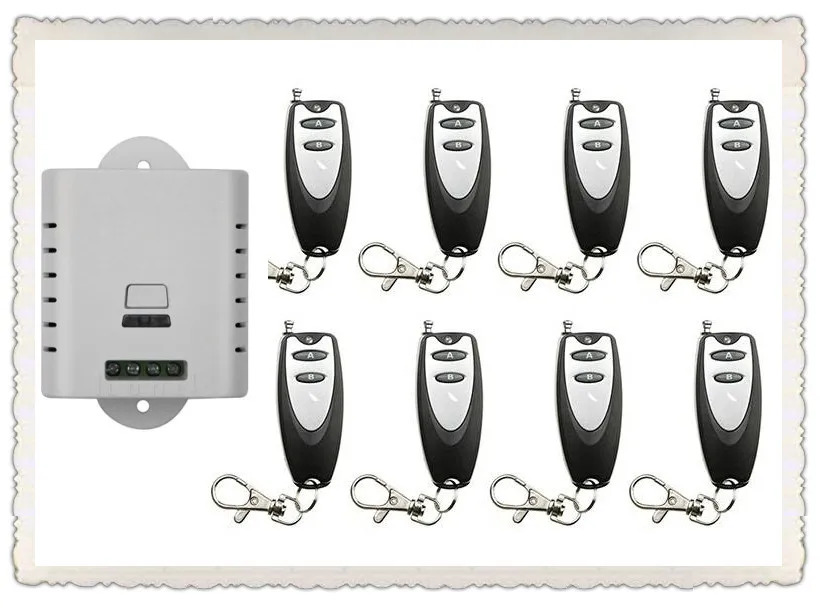 

AC85V 110V 120V 220V 250V 1CH Remote Control Garage Door RF Wireless Remote Control Switch System 8X Transmitter + 1 X Receiver