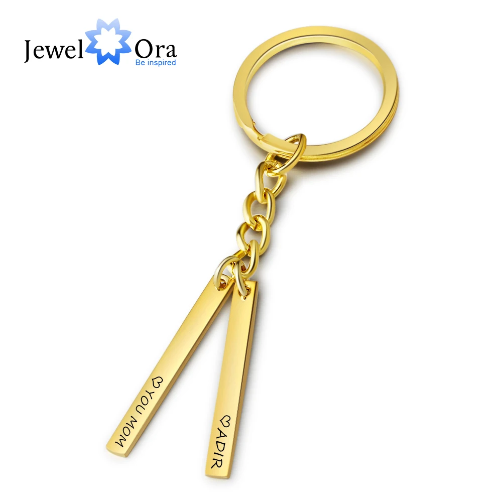 JewelOra – porte-clés avec nom personnalisé, couleur or, bijoux à la mode, cadeau des meilleurs amoureux, AS101610