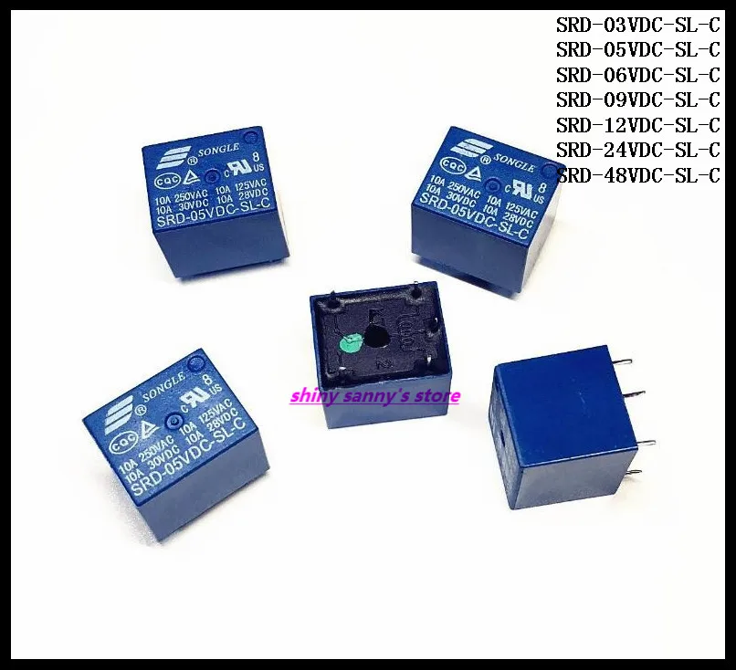 Реле мощности SRD-12/24/48VDC-SL-C, 5 контактов, 12/24/48 в