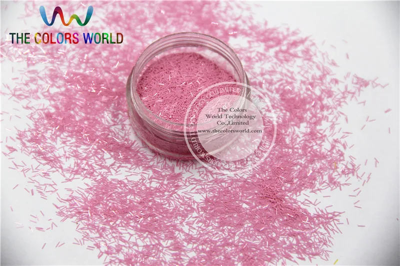 TCH304 0.2*3mm Size Solvent Resistant  Mate Light  Pink Colors Tinsel  Bar Strip shape glitter for nail art and other deco