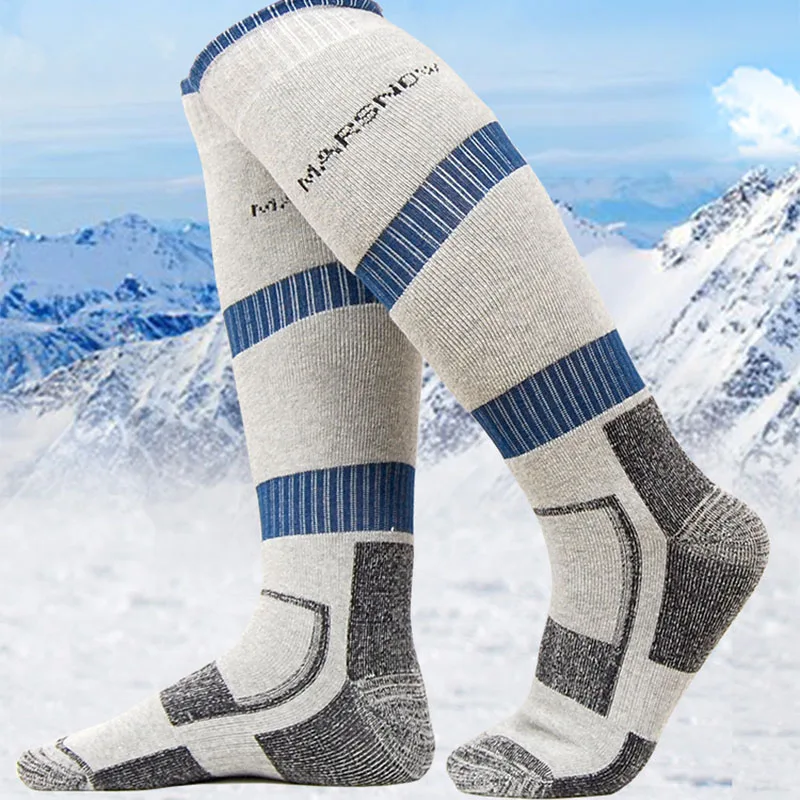 Marsnow Professional Ski Socks Thick Cotton Sports Snowboard Cycling Skiing Socks Men & Women Moisture Absorption Socks 3pairs