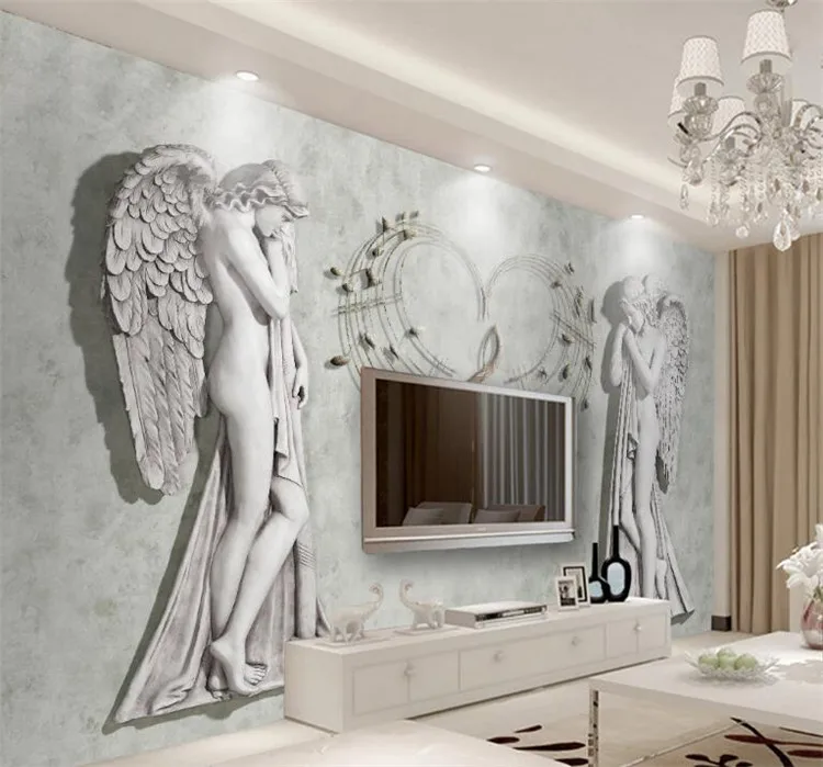 Custom 3D Photo Wallpaper European Angel Art Wall Painting Wall Covering Modern Living Room Bedroom TV Background Mural Decor