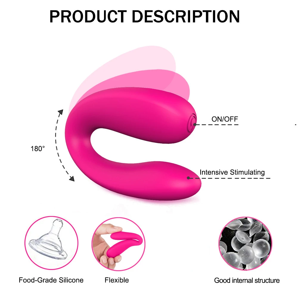 U Shape G Spot Vibrator Clitoris Stimulator We Orgasm Couples Strapon Vibe Anal Vibrator Female Masturbator Sex Toys for Woman.