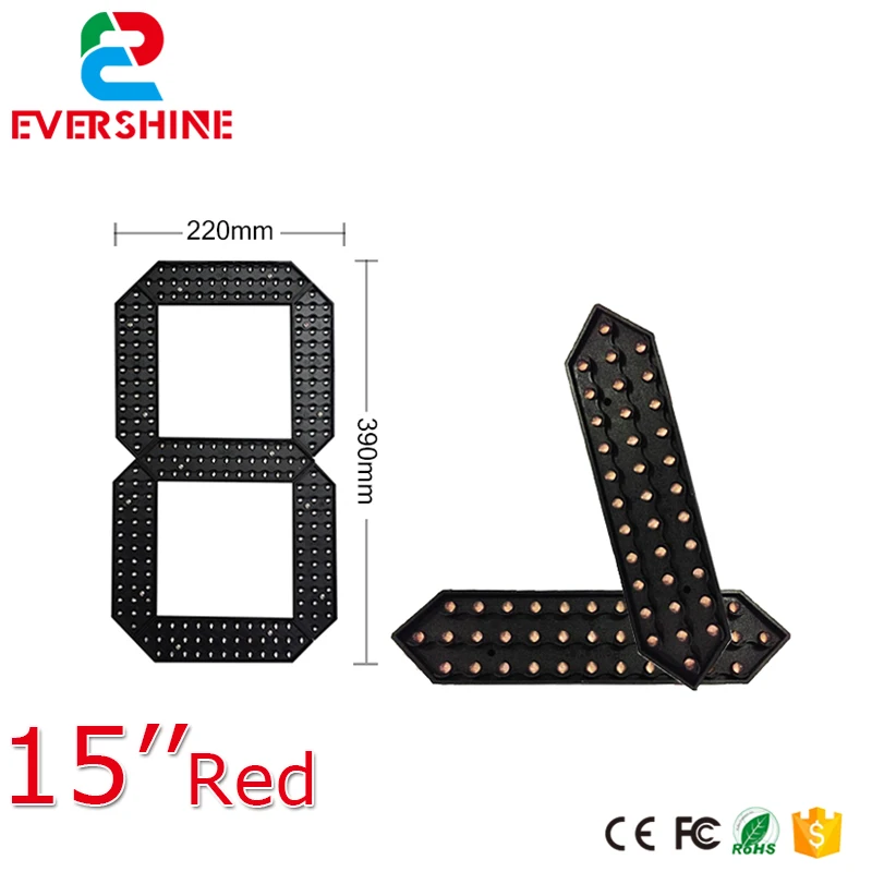 15" Green Red  and White Color Digital Numbers Module LED digital display 7 segment module,led number display