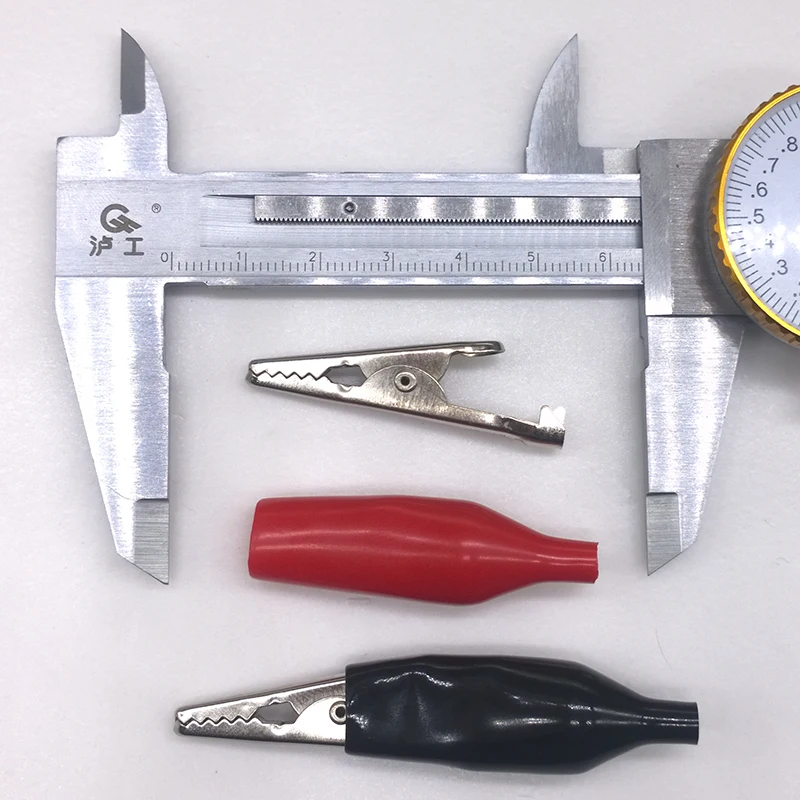 10 pcs/lot 45 MM Metal Crocodile Clips PVC plastic Cold pressing Iron Alligator Clips Electrical Clamp for Testing Probe Meter