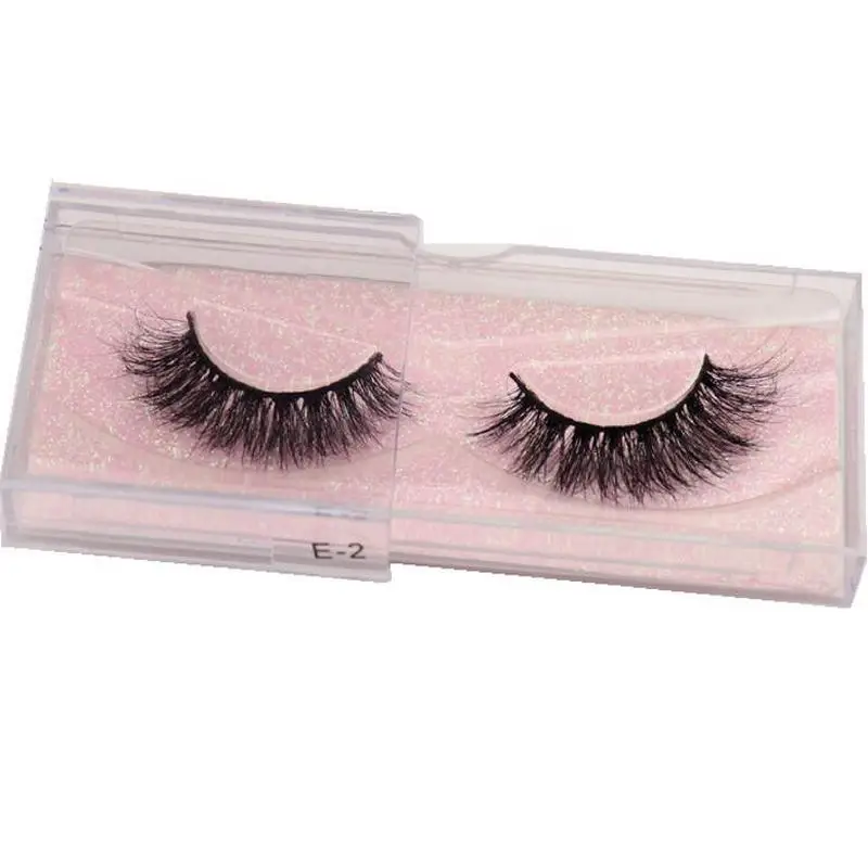 Eyelashes 100%handmade Full Strip Soft False Eyelashes glitter packing Makeup Cruelty free sexy 3D Mink Lashes E04