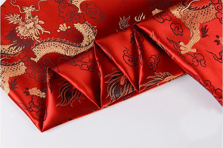 Red Dragon Metallic Jacquard Brocade Fabric,3D jacquard yarn dyed fabric for clothing,bedding,bag,curtain