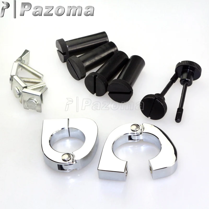 Chrome Motorbike Quick Release Fairing Lowers Mounting Hardware Kit for Harley Touring Ultra Classic Electra Glide FLHTCU 05-13