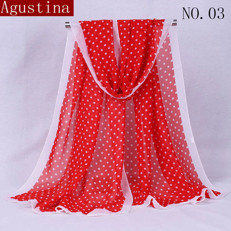 2018 chiffon dot summer fashion scarf luxury shawsl women hijb head scarfs brand high quality long scarfs for ladies scarves