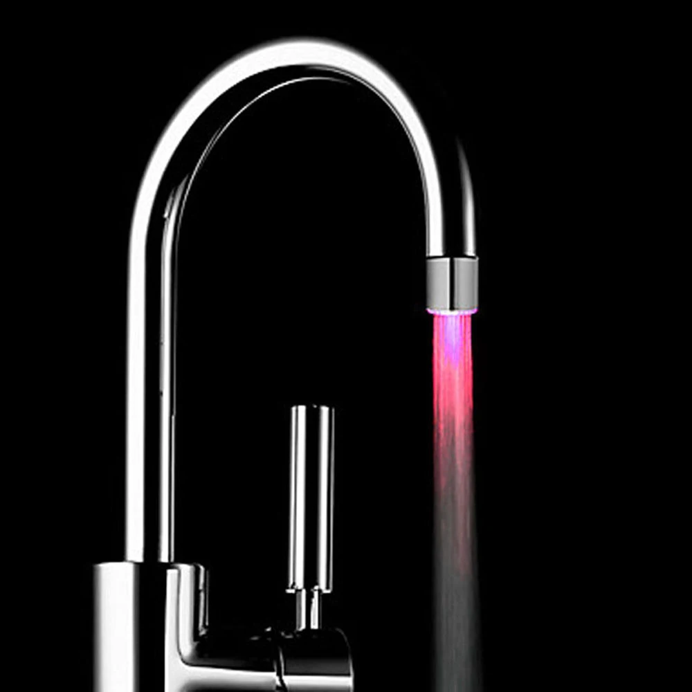 LED Water Faucet Shower Tap Temperature Sensor Intelligent Water Nozzle Head Kitchen Faucets